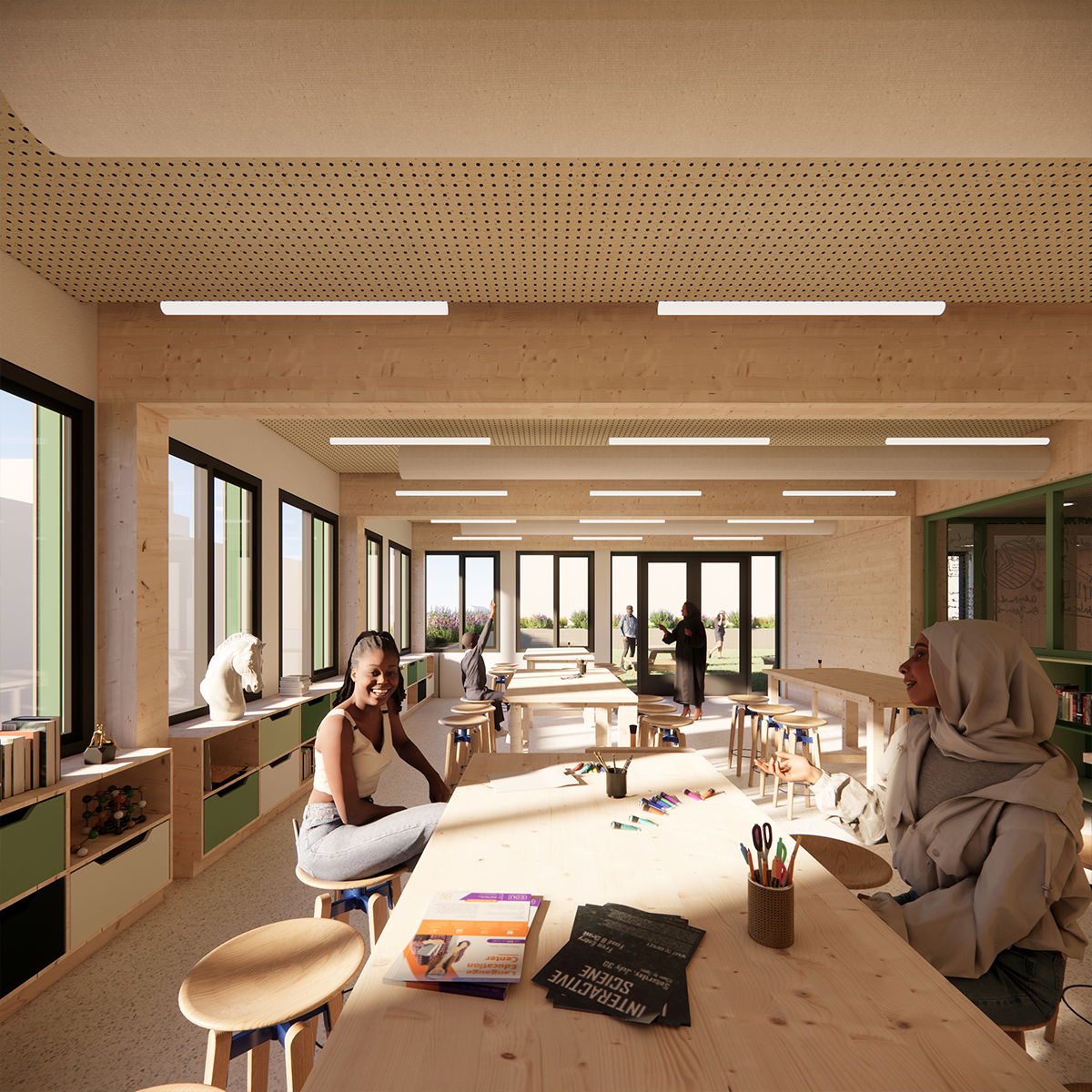 IKC Wisperweide Weesp, verkeerszone, werkplekken